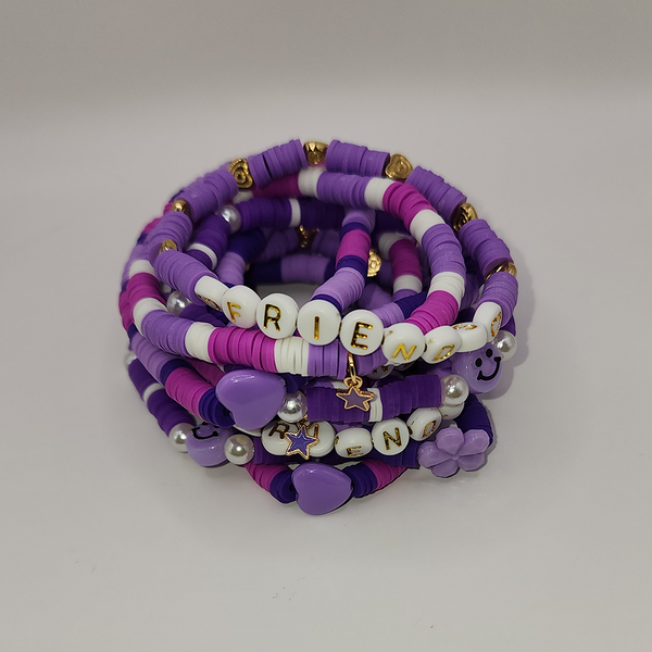 Grape Juice Clay Beaded Stretch Bracelet