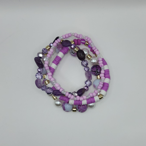 Lavender Luxe Beaded Stretch Bracelet