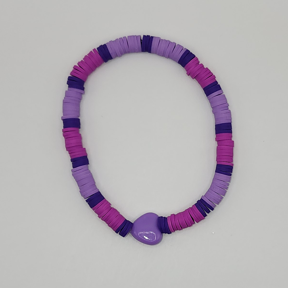 Grape Juice Clay Beaded Stretch Bracelet