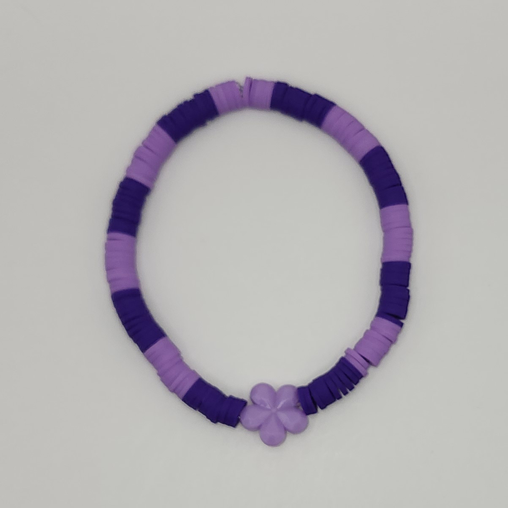 Grape Juice Clay Beaded Stretch Bracelet