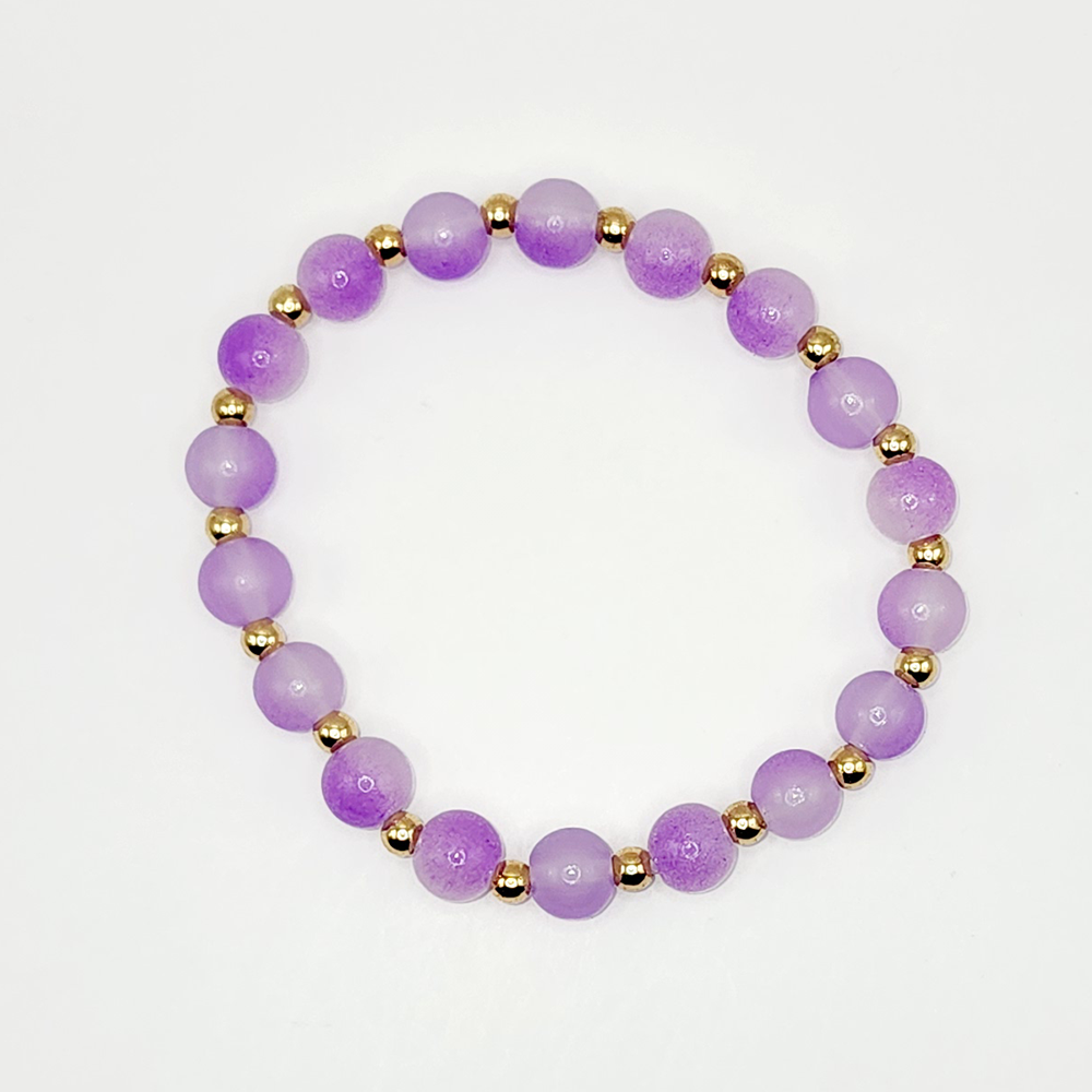 Grape Juice Glass Beaded Stretch Bracelet